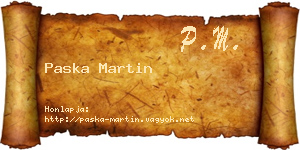 Paska Martin névjegykártya