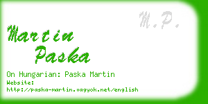 martin paska business card